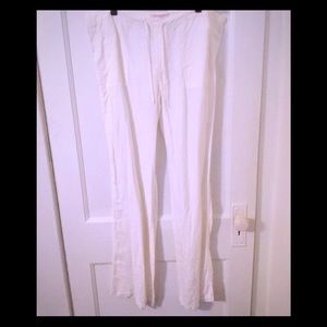 COPY - Drawstring white linen pant